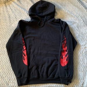 Brandy Melville Black Flame Hoodie